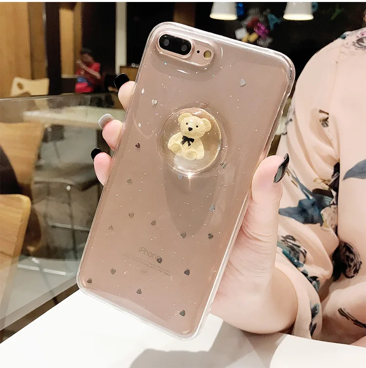 Gimfun из искусственной кожи с мультяшным медведем Карманный чехол для телефона для IPhone 11 Чехол Мягкий ТПУ чехол для Iphone 7 Xr X Max 11Pro 6 8plus с сумкой