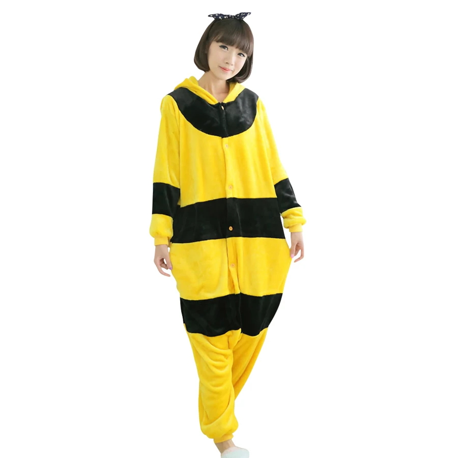 Маскарадный костюм пчелы флано для взрослых пижамы Хэллоуина карнавальные