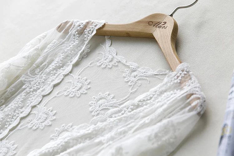 Женский прозрачный кардиган кружевной длинный с цветами лето Пляжная верхняя