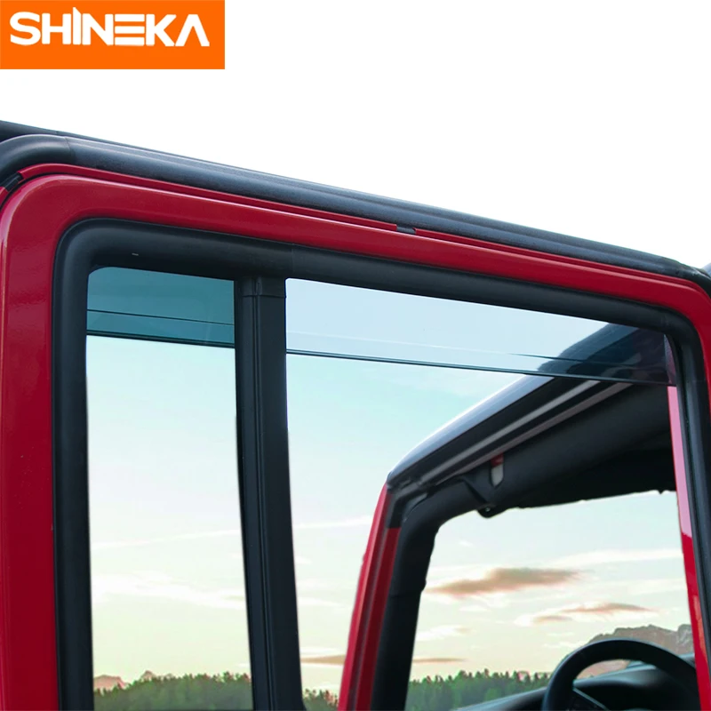 SHINEKA оконные козырьки для Jeep Wrangler, автомобильные окна, солнцезащитный козырек, дождевой козырек, защита для Jeep Wrangler 2007-, аксессуары