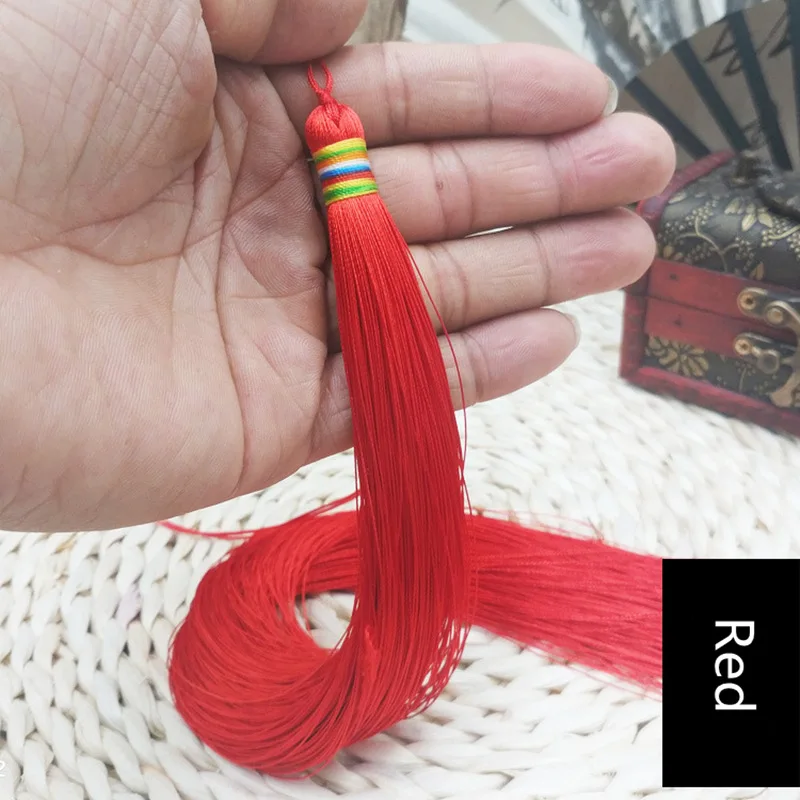 Red 2 шт. 33 см очень длинная оплетка кисточка DIY Ювелирные изделия домашний текстильный занавес одежда декоративная изготовление талисманы Подвески Ремесло кисточки - Цвет: Red
