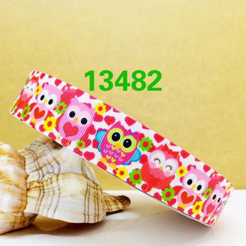 13482 50 ярдов мультфильм напечатанный grosgrain ленты 19522 - Цвет: 13482