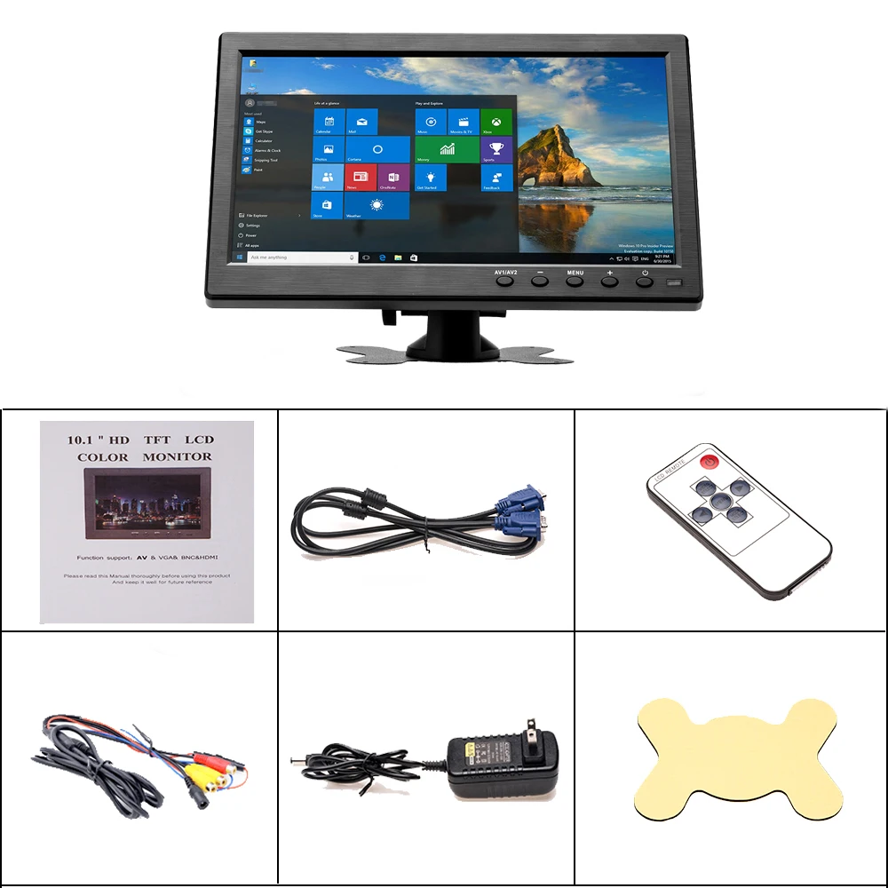 AMPrime 10 1 &quotTFT lcd Автомобильный подголовник монитор VGA/HDMI/AV/USB/SD порт совместимый
