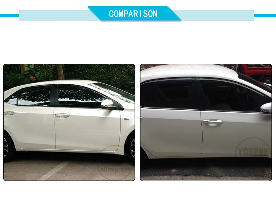 ABS боковое окно дефлекторы Ветер Дефлектор щиты козырек для toyota corolla altis corolla аксессуары YCSUNZ