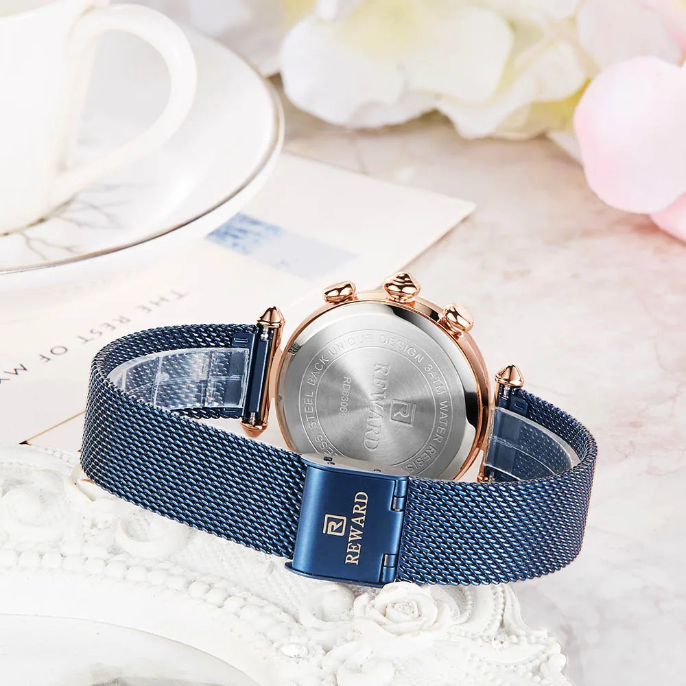 

Reloj mujer Rose Gold Women Luxury Wristwatches Steel Bracelet Watches Women Waterproof Chronograph Analog Quartz Montre Femme