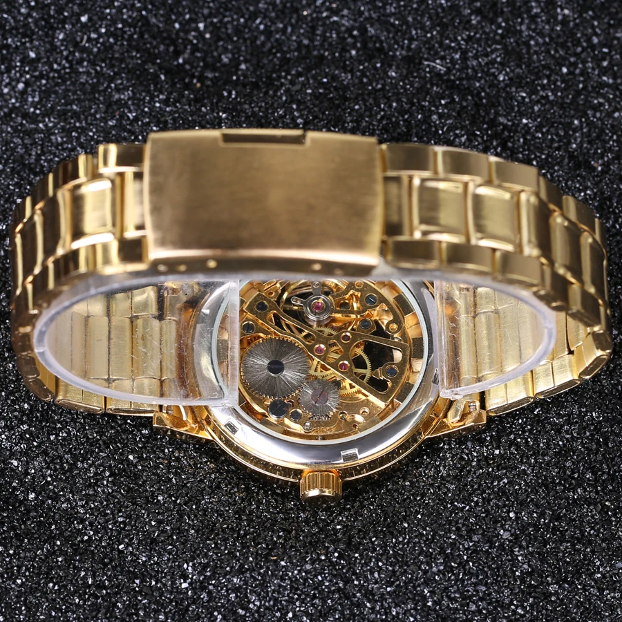 SEWOR 2016 мужские дизайнерские часы со скелетом полностью стальные механические