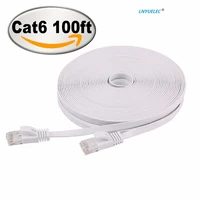 cat 6 flat ethernet cable 100 ft fast ethernet patch cable with snagless rj45 connectors 100 feet white 30 meters