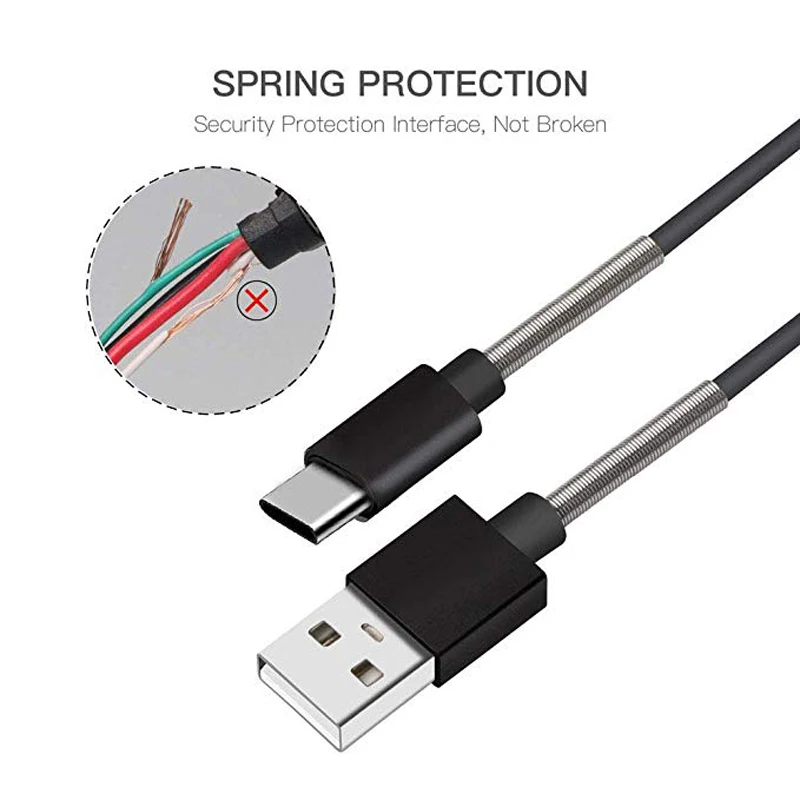 2.4A USB Type C Cable for xiaomi redmi k20 pro USB C Mobile Phone data Cable Fast Charging Type C Cable for USB Type-C Devices