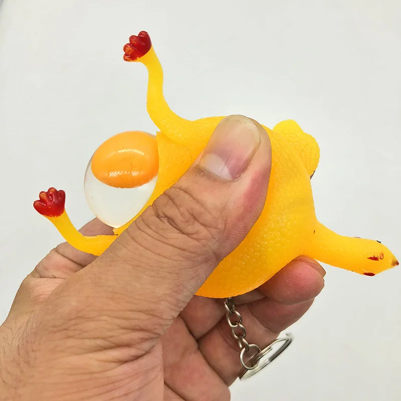 Забавные сжимаемые игрушки для снятия стресса сжать цыпленка укладки яиц брелок
