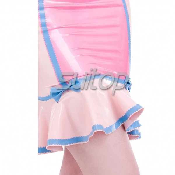 Сексуальное женское латексное резиновое платье в розовом цвете|rubber dress|dress indress