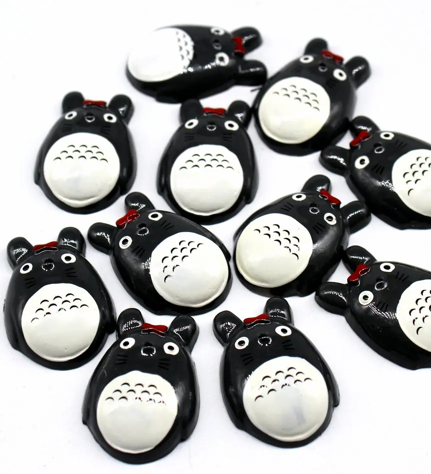 50 шт. большая кавайная Тоторо Ручная Краска резиновые кабошоны из смолы-34 мм