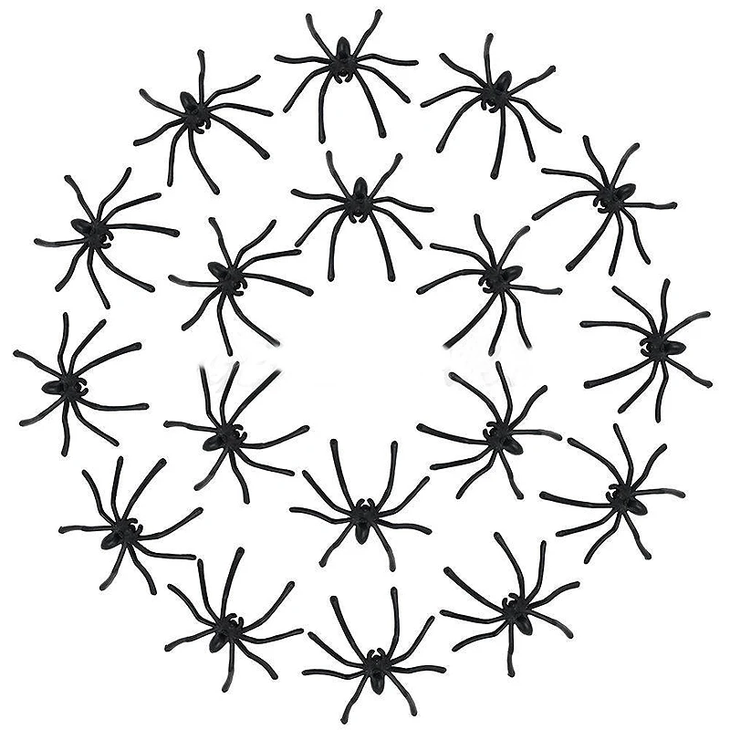 Пластиковый черный паук забавные шуточные игрушки украшение реалистичный