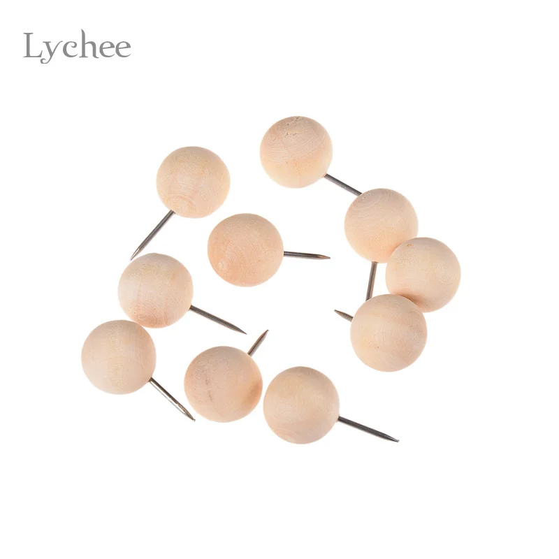 Lychee Life 10 шт./компл. деревянные квадратные круглые креативные штифты Thumbtack DIY