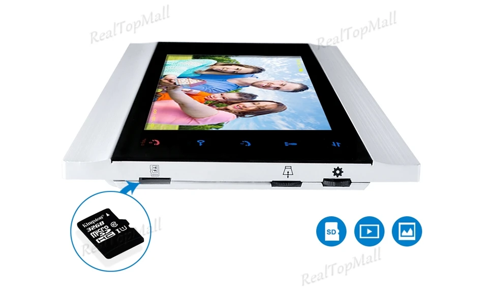 Новый 4 проводной видеодомофон с 1 камерой и 2 мониторами 7 дюймовый дверной звонок