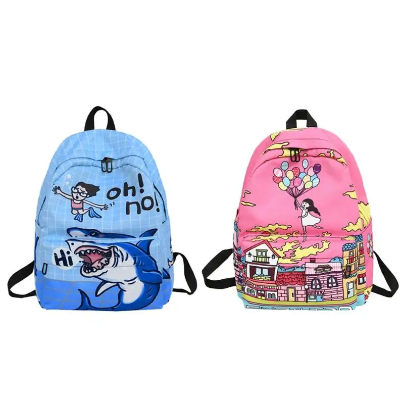 Женские школьные сумки с мультяшным принтом граффити рюкзаки дорожные рюкзак на