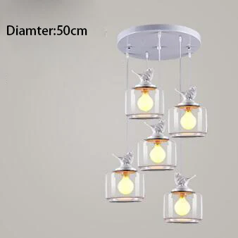 Скандинавский современный набор подвесных светильников из смолы с птицей 3 света