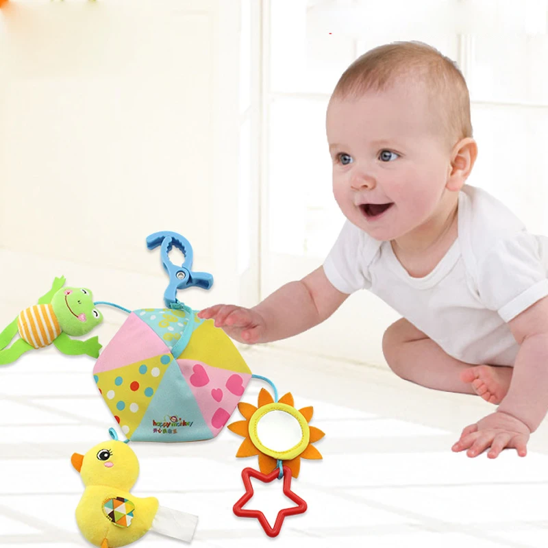 Детские игрушки, детская коляска кукла-подвеска, вращающаяся мягкая детская коляска с животными 0-12 месяцев, погремушка, кроватка, колокольч... от AliExpress WW