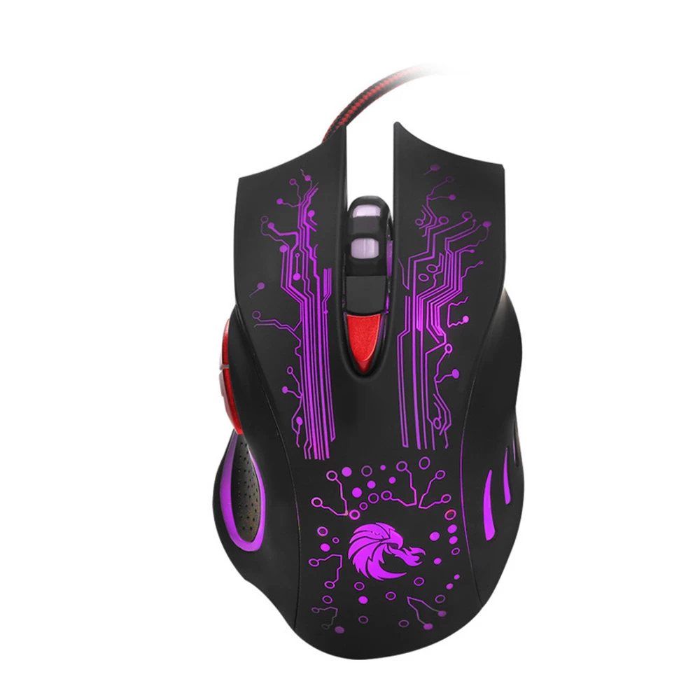 Игровая мышь с Цветной подсветкой Регулируемая оптическая DPI для офиса и дома USB
