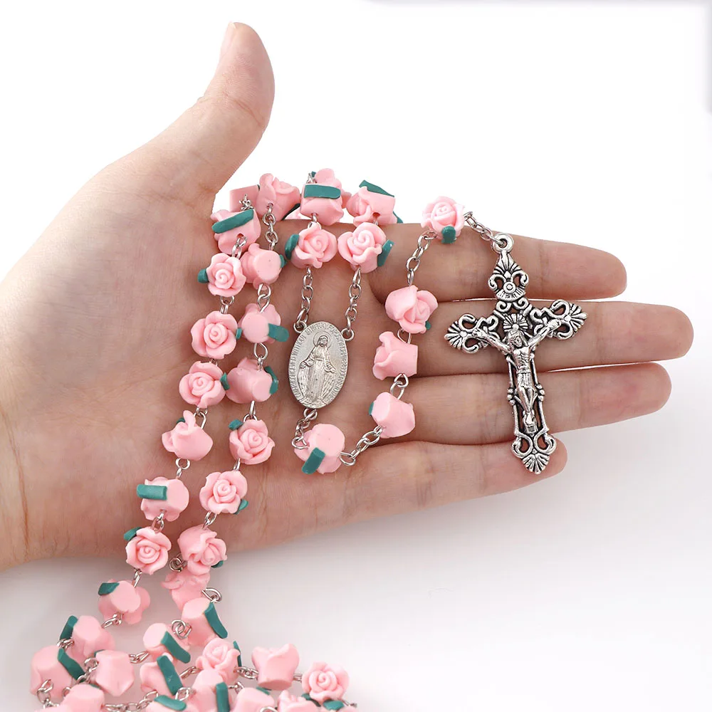 Креативные Новые 10 мм католические кресты длинные цепочки ожерелья молитва