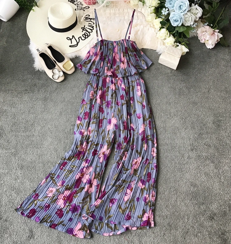 Новинка 2019 Женский Облегающий комбинезон в стиле бохо с модным принтом