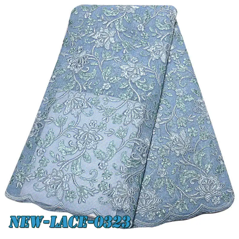 Кружевная ткань с блестками 2019 высококачественная новая Нигерия вышитая
