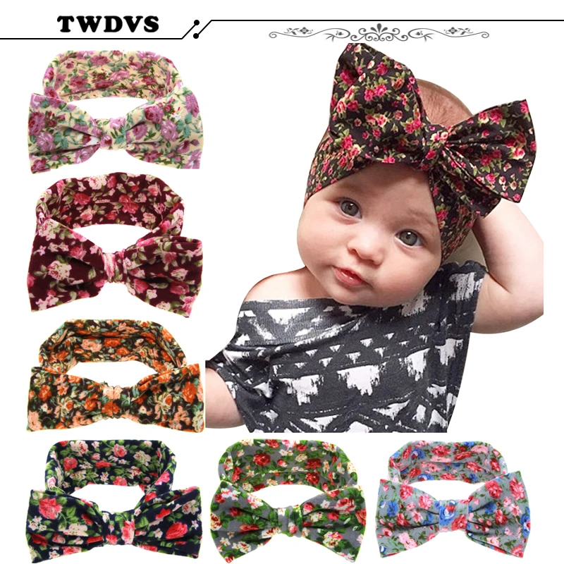 Детское украшение на голову с цветами Цветочная повязка чалма узел кролика