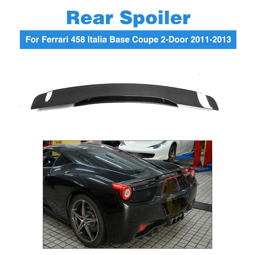 

Углеродное волокно задний багажник двойной спойлер крыло загрузки губ Для Ferrari 458 Italia База купе Кабриолет 2-дверь 2011 2012 2013