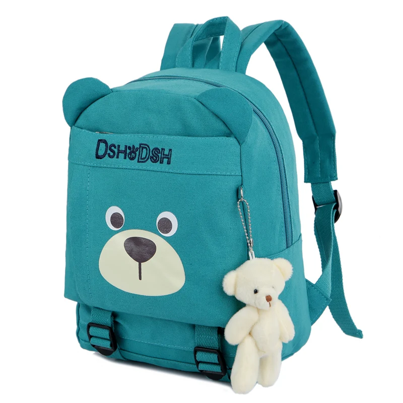 Дропшиппинг школьная сумка высокое качество холст дети рюкзак Cute Bear малышей Дети