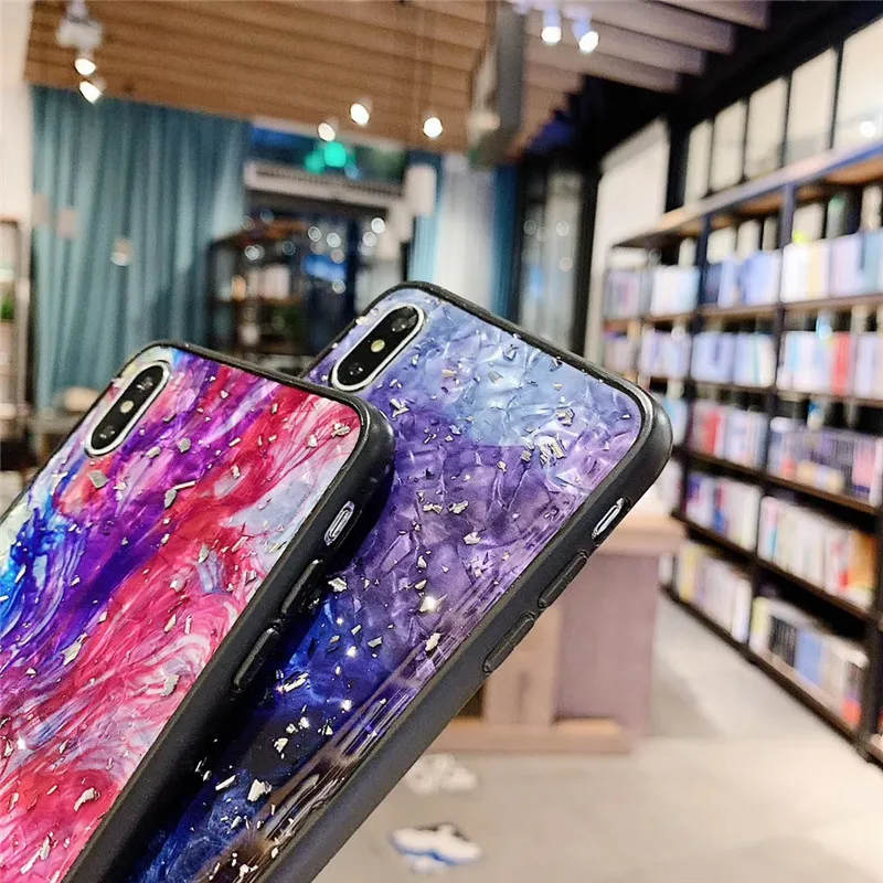 Модный чехол для телефона iphone XR XS Max X цветные раковины чехлы с кольцом-держателем