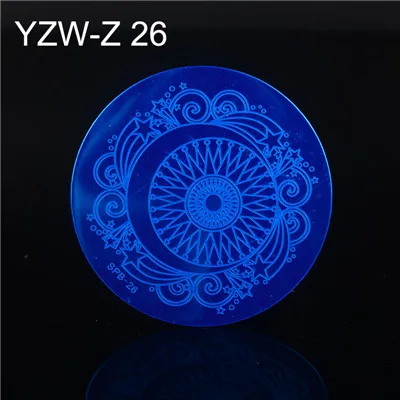 YZWLE 1 шт. DIY Цветочные кружевные линии узоры круглые стальные шаблоны пластины для штамповки ногтей для ногтей кончики ногтей инструмент Аксессуары - Цвет: Z26