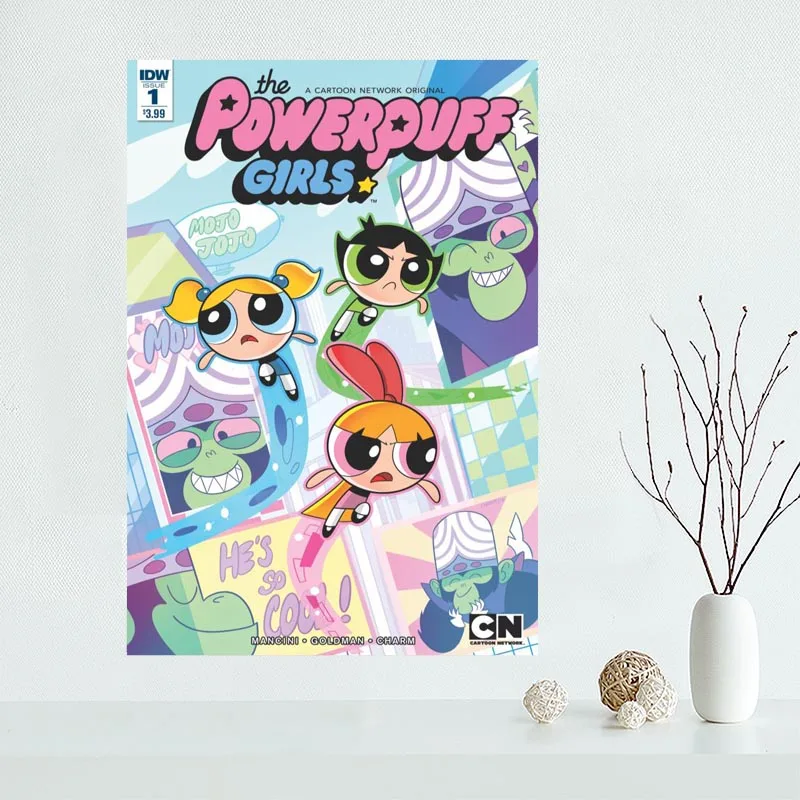 Хороший пользовательский Th Powerpuff Девушки Холст плакат печать живопись художественная стена шелк плакат ткань печать плакат Y.122