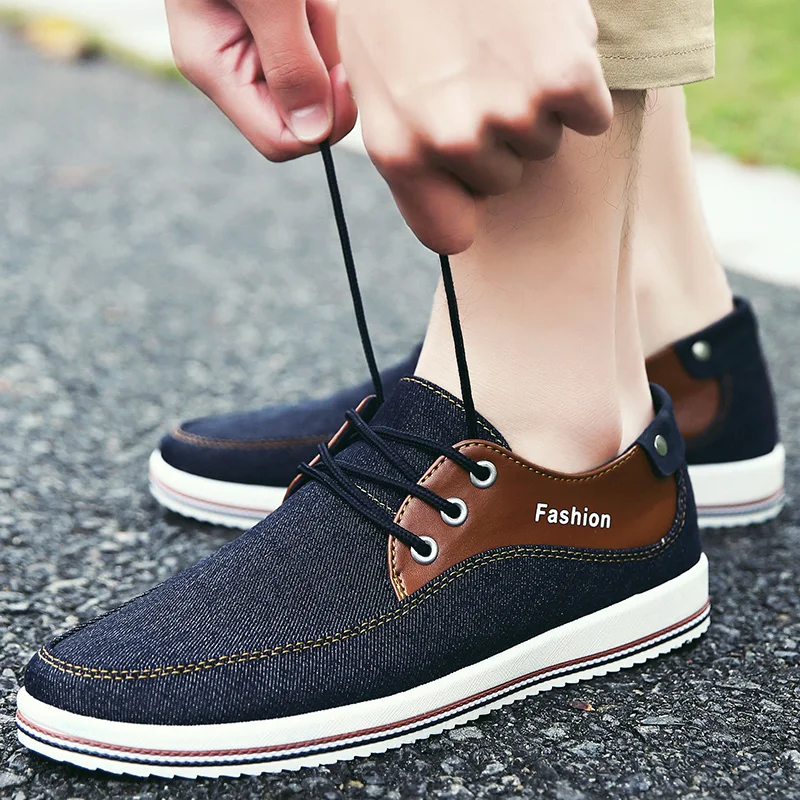 Мужская модная обувь повседневная Легкая однотонная Обувь На Шнуровке на