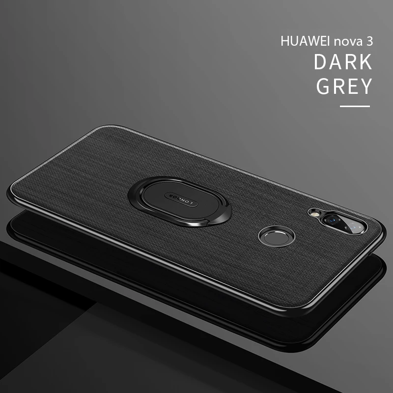nova 3-Grey Чехол для Huawei Nova 2 Nova 2 s Nova 3 чехол Fundas анти-капля силиконовый ПК магнитное кольцо чехол для смартфона для Nova2 2 Plus чехол - Цвет: nova 3-Grey