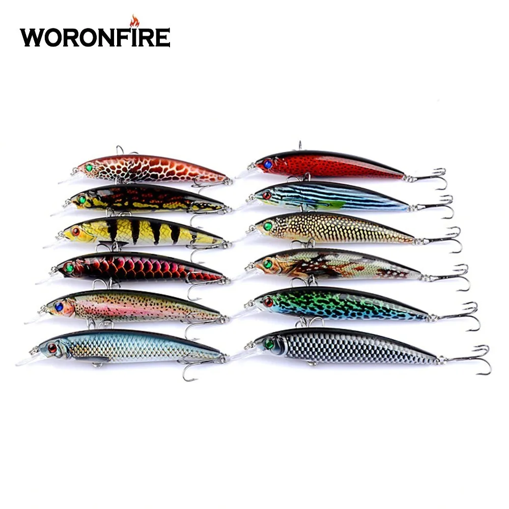 Minnow Fishing Hard Lure Artificial Bait 3D Eyes 11cm 13.4g Wobblers Crankbait Plastic Fish Pesca Isca Bass Trout Pike | Спорт и