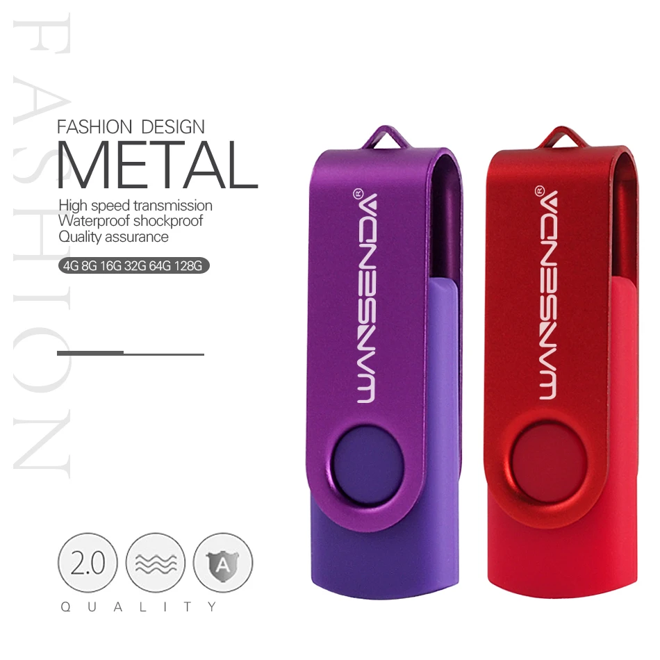 WANSENDA USB флэш накопитель Вращающаяся ручка 128 ГБ флеш 8 32 64 Гб внешний 256