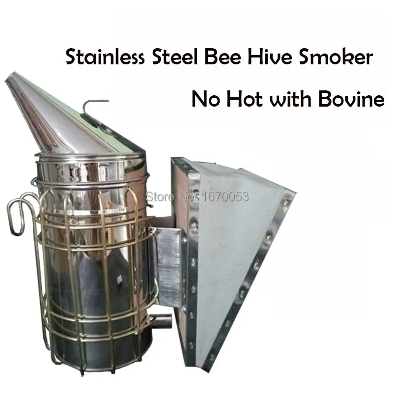 

High Quality Domestic New Manual Bee Hive Smoker Stainless Steel Heat Shield Beekeeping Equipment