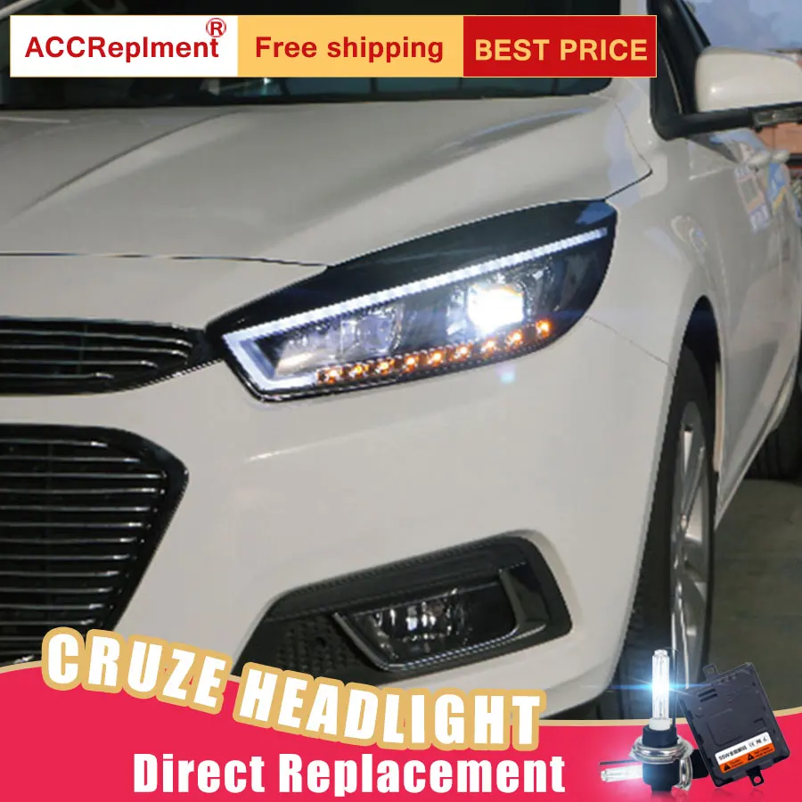 2 шт. светодиодный фары для Chevrole Cruze 2015 2016 автомобиля Ангельские Глазки ксенон HID
