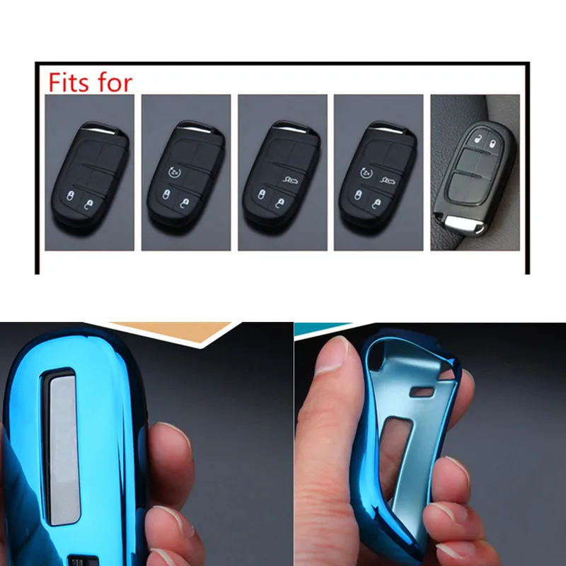 Мягкие TPU чехол Key автомобилей брелок для Jeep Grand Cherokee Chrysler 300C Renegade Патриот Fiat Freemont