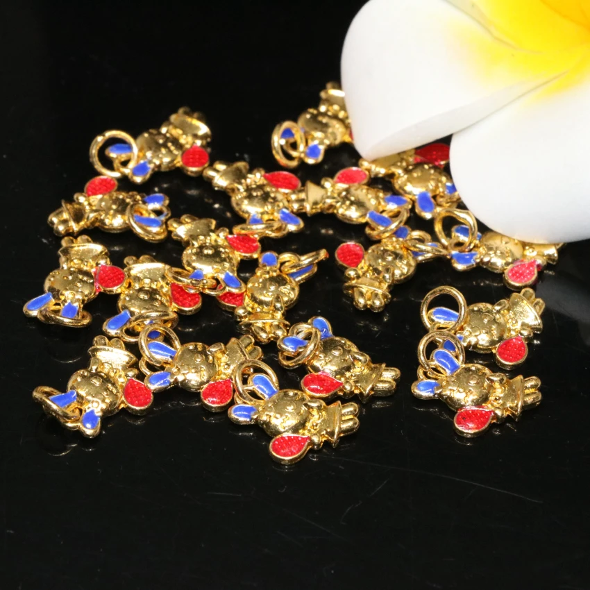 11*16 мм прекрасный кролик животных форма перегородчатой золотой цвет аксессуары