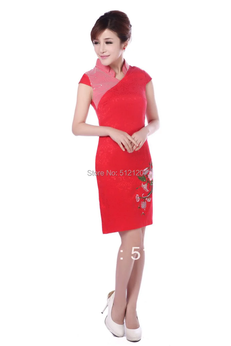 Шанхай история U воротник Ципао платье винтажное с цветочным принтом китайское