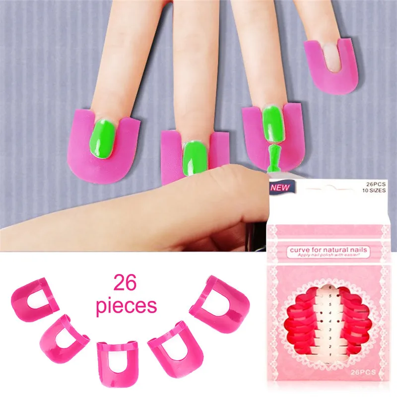 26 шт. многоразовые трафареты для лака ногтей розовый гель изогнутая форма защита