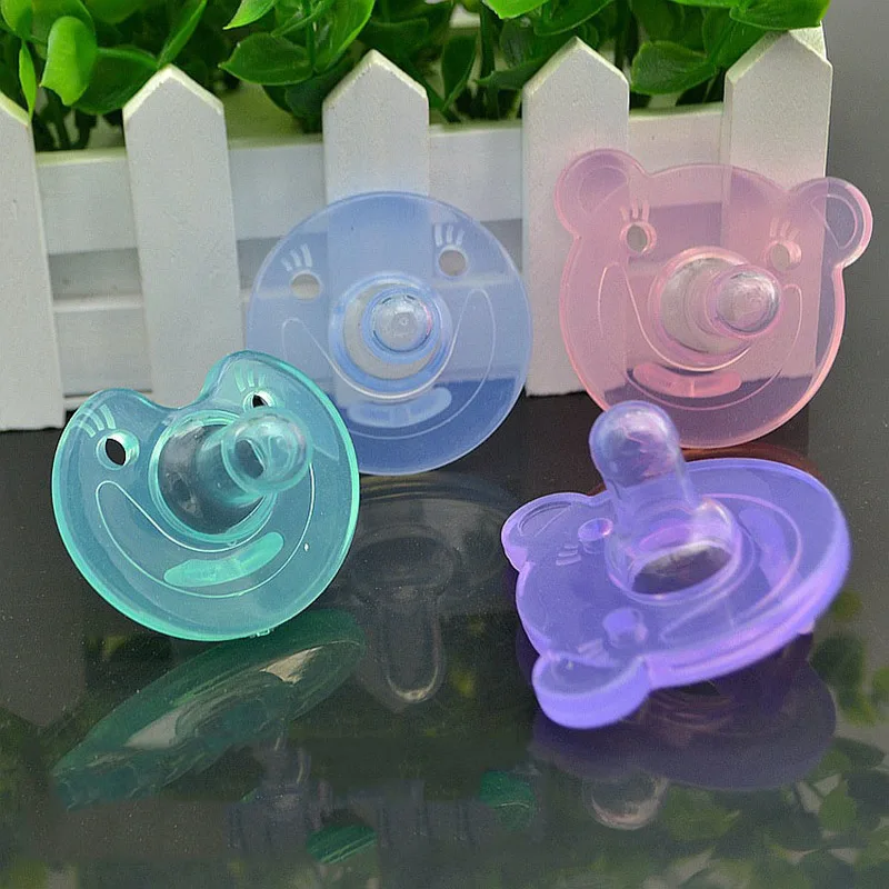 Четырехцветная силиконовая соска для малышей три формы Прозрачная пищевых