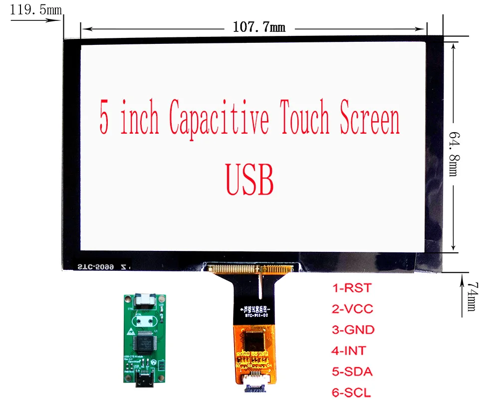 USB Capaictive Сенсорный экран 4,3/5/6,2/6,5/7/8/9/10,1 дюймов Поддержка Raspberry Android Linux WIN 7 8 10 Поддержка некоторые мобильного телефона из закаленного стекла