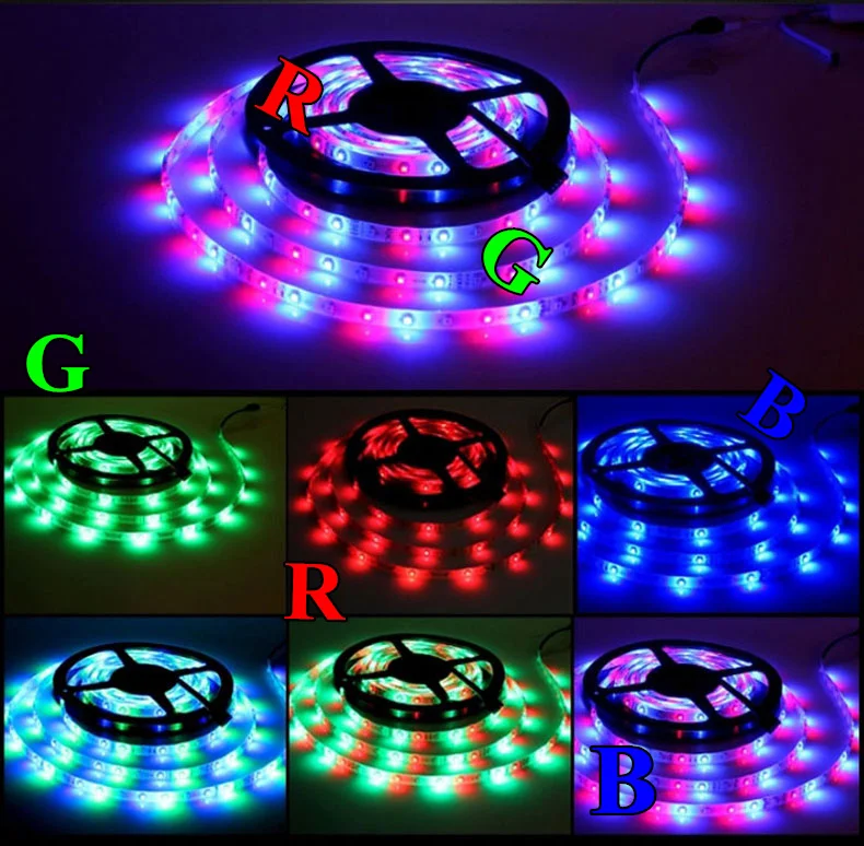 Водонепроницаесветодиодный Светодиодная лента 2835 RGB 5 м 300 SMD + пульт