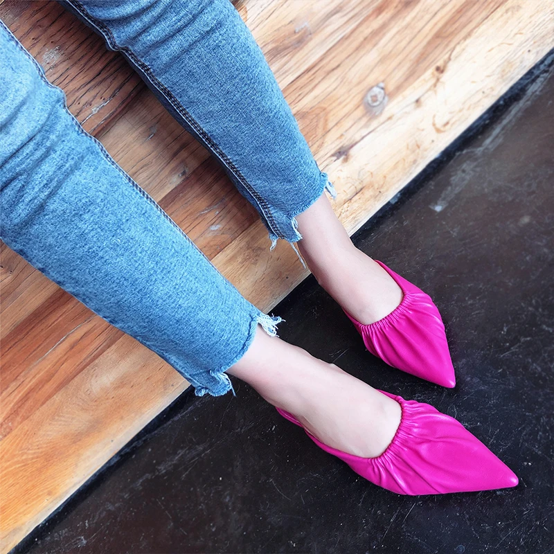 HQFZO/Летняя женская повседневная обувь из кожи с острым носком женские уличные