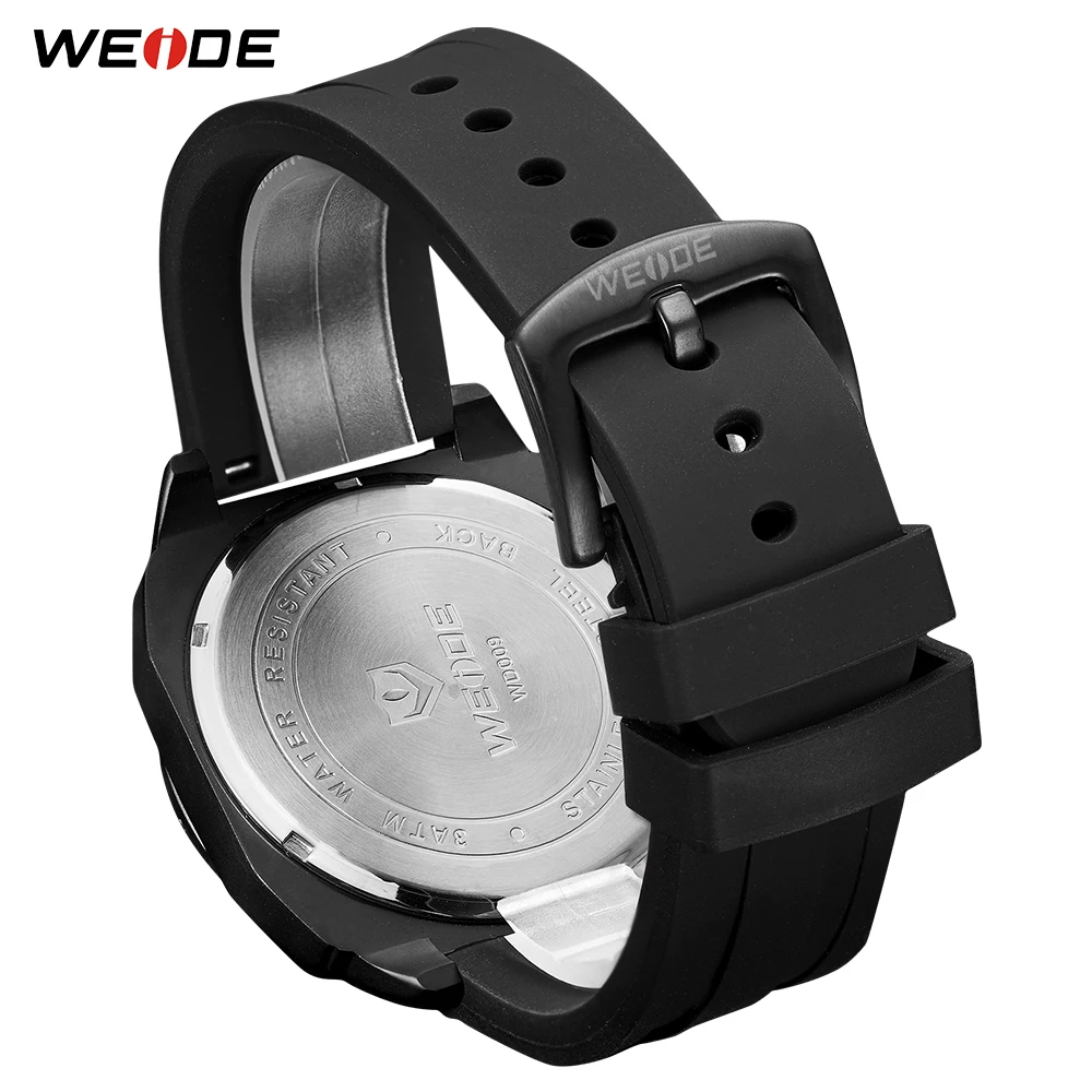 WEIDE мужской черный силиконовый ремень кварцевые Move Мужские t модные повседневные