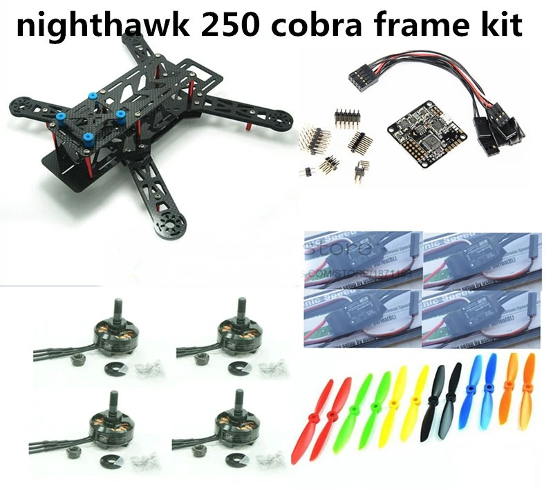 DIY FPV мини-Дрон nighthawk 250 / QAV280 комплект карбоновой рамы + кобра 2204 2300KV двигатель 12A ESC