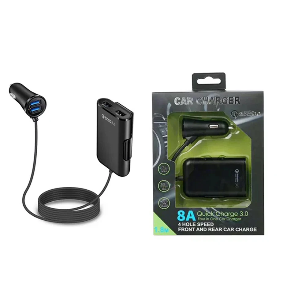 4 порта Быстрая зарядка 3 0 + 2.4A 3.1A USB Автомобильное зарядное устройство