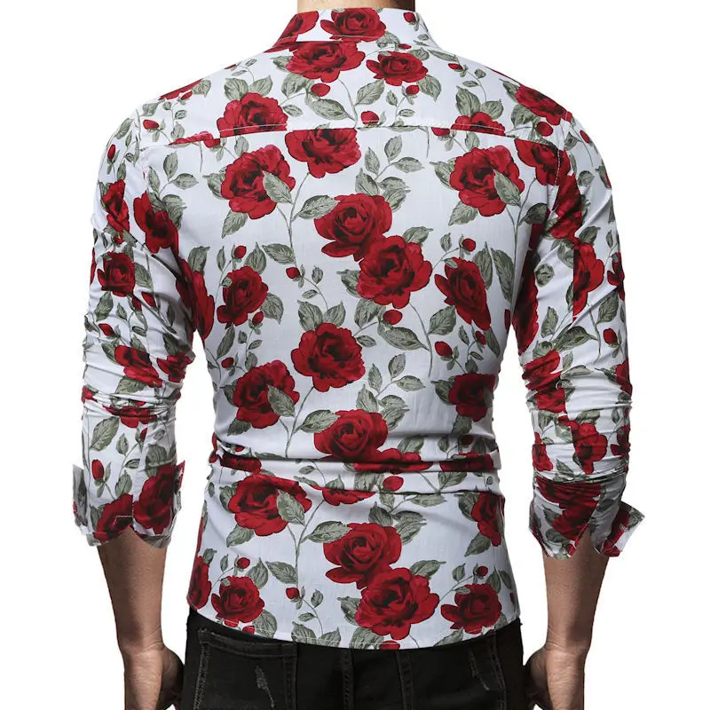 2019 Новое мужское роскошное платье с длинным рукавом Топы футболки Slim Fit
