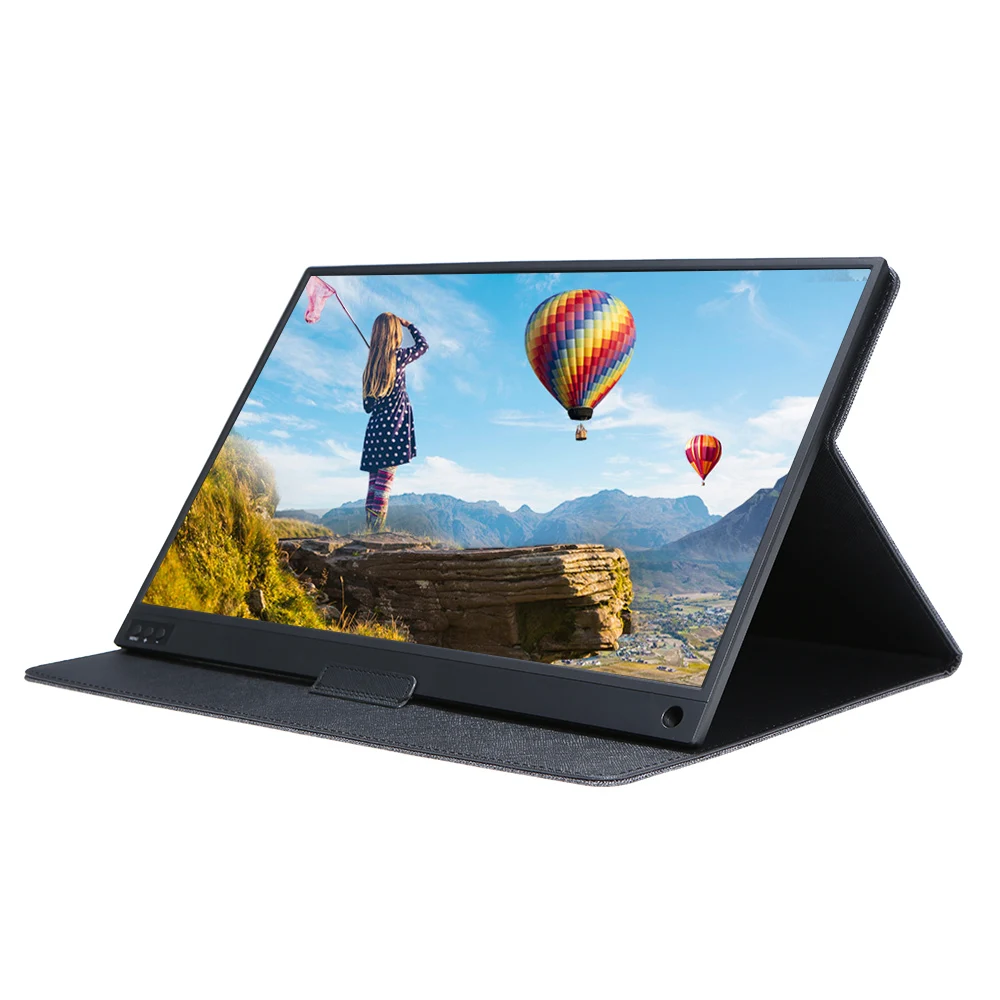 T-bao T15A монитор портативный 1920x1080 HD ips Pantalla de 15,6 pulgadas computadora монитор светодиодный с Funda de cuero para PS4/Xbox/